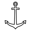 Anchor black outline icon