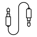 Audio cable black outline icon