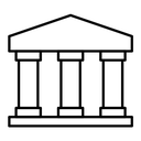Bank black outline icon