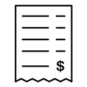 Bill payment black outline icon