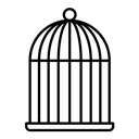 Bird cage black outline icon