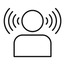 Brand awareness black outline icon