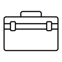 Briefcase black outline icon