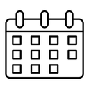 Calendar black outline icon