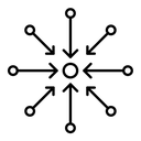 Centralized black outline icon