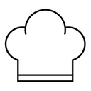 Chef hat black outline icon