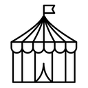 Circus tent black outline icon