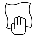 Cleaning cloth black outline icon