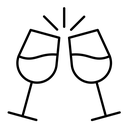 Clinking glasses black outline icon