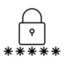 Code lock black outline icon