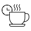 Coffee time black outline icon