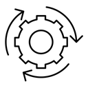 Continuous changes black outline icon