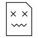 Corrupted file black outline icon