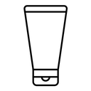 Cream tube black outline icon
