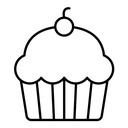 Cupcake black outline icon