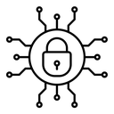 Cyber security black outline icon