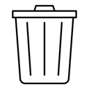 Delete black outline icon