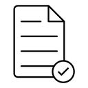 Document accepted black outline icon