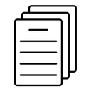 Document papers black outline icon