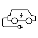 Electric Car black outline icon