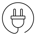 Electric plug black outline icon