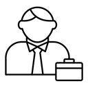 Employee black outline icon
