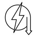 Energy reduction black outline icon