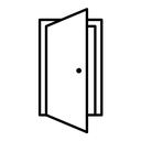 Entrance door black outline icon