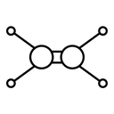 Ethylene molecule black outline icon