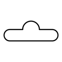 Euro hook black outline icon