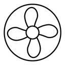 Fan black outline icon