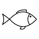 Fish 2 black outline icon