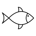 Fish black outline icon