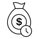 Fixed deposit black outline icon