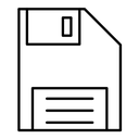 Floppy disk black outline icon