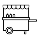 Food cart black outline icon