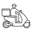 Food delivery black outline icon