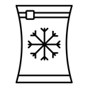 Frozen food bag black outline icon