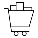 Full cart black outline icon