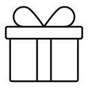 Gift box black outline icon
