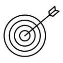 Goal setting black outline icon