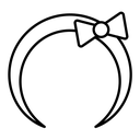 Hair band black outline icon