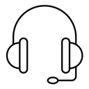 Headset black outline icon