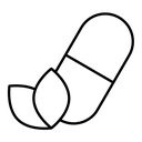 Herbal capsule black outline icon