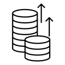 High revenue black outline icon
