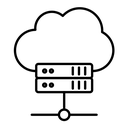 Hosting black outline icon