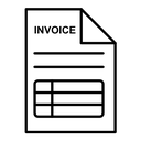 Invoice black outline icon