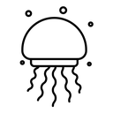 Jellyfish black outline icon