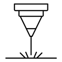 Laser machine black outline icon
