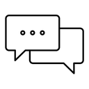 Live chat black outline icon